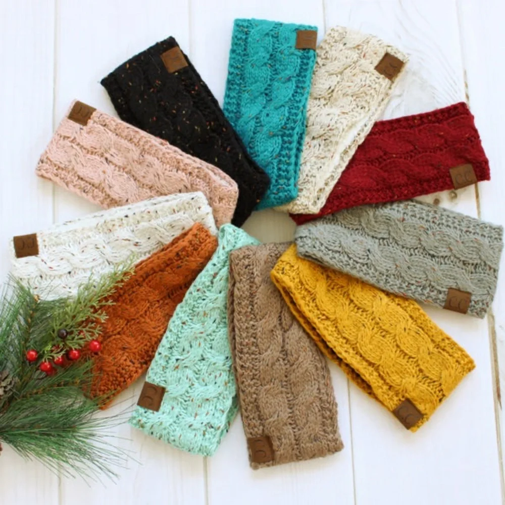 C.C Sherpa Lined Cable Knit Headband • Mustard • NEW